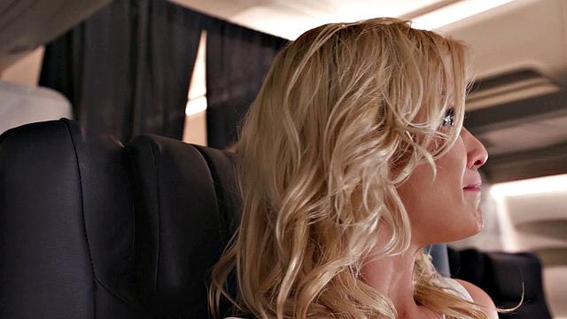 Big-Tittied Stewardess Rails Hot Babe Beside Snoozing Bf - GenderXFilms