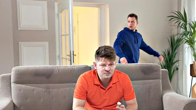 Hostel slut rides cock in FFM 3some after playing game