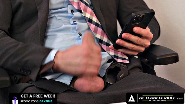 HETEROFLEXIBLE - Derek Kage Fucks Coworker Cristiano After Caught Jerking Off