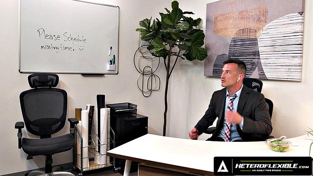 HETEROFLEXIBLE - Derek Kage Fucks Coworker Cristiano After Caught Jerking Off