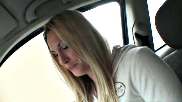 Blonde teen gets her pussy drilled after deepthroating a hard dick