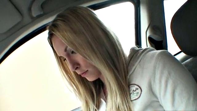 Blonde teen gets her pussy drilled after deepthroating a hard dick