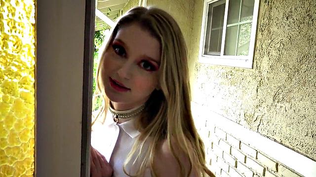 Busty babe in high heels rims BF's asshole after orgasm