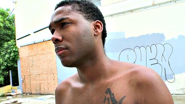 Black thug picked up and drilled outdoor by white top