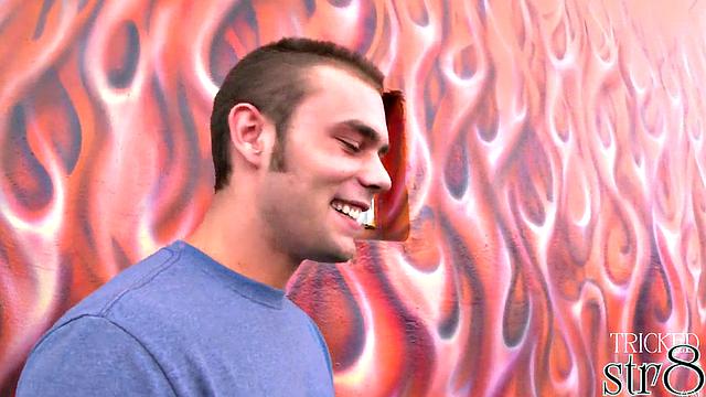 Naughty straight guy sucked in gloryhole