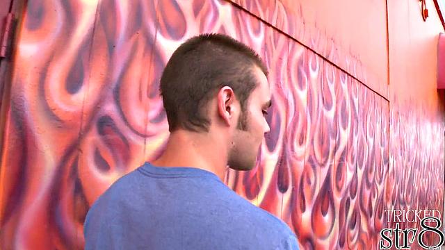 Naughty straight guy sucked in gloryhole