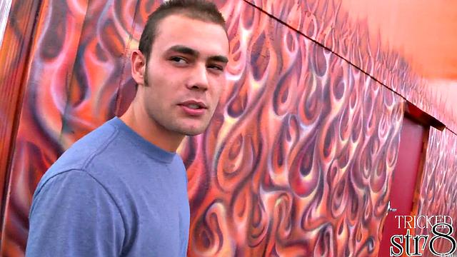 Naughty straight guy sucked in gloryhole