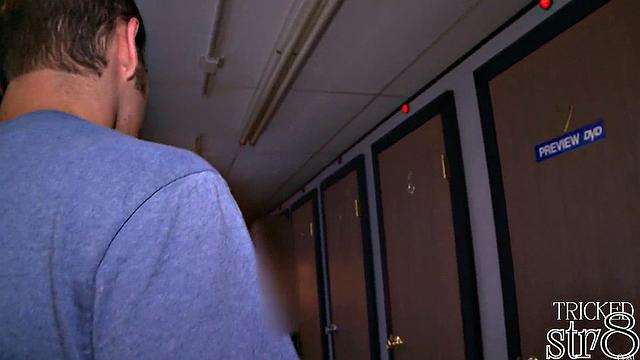 Naughty straight guy sucked in gloryhole