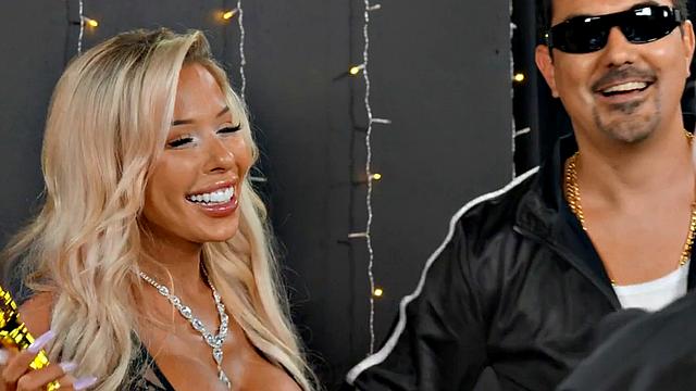 Transgender beauty fucked in tight ass by male fucker