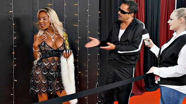 Transgender beauty fucked in tight ass by male fucker