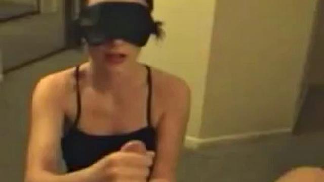 Blindfolded Wife Gets Great Facial After Blowjob