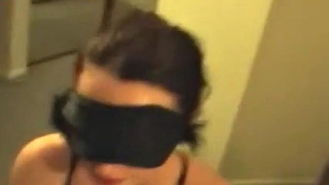 Blindfolded Wife Gets Great Facial After Blowjob