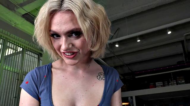 Big-titted babe wanking and rubbing her lover's cock