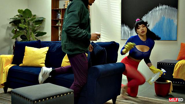 Tidying MILF Drains Cock 