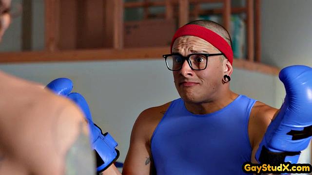 Handsome domino boxer drills sub BFF