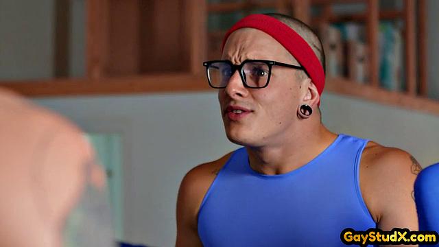 Handsome domino boxer drills sub BFF