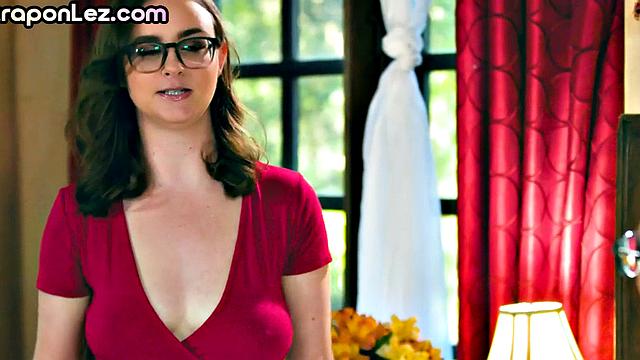 Tribbing lez babes with natural jugs lick ass and pussy