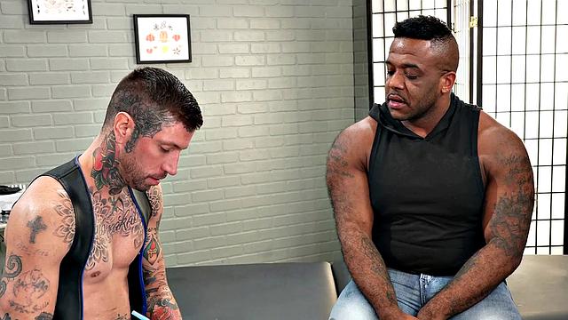 BBC Client Spitroasted By Tattooers - FistingInferno