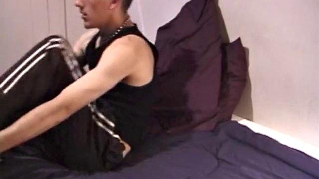 Zeek is sprawled rubbing his crotch, getting hard and pulling off his pants to reveal his dick. Soon he's lubing a vibrator, sticking it into his ass as he jerks off.