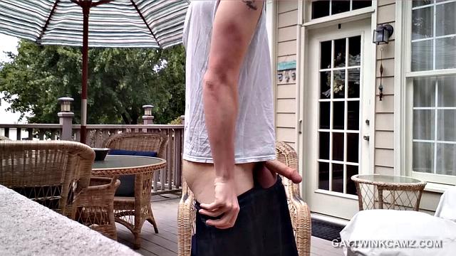 Amateur Cole Stroking Outdoors