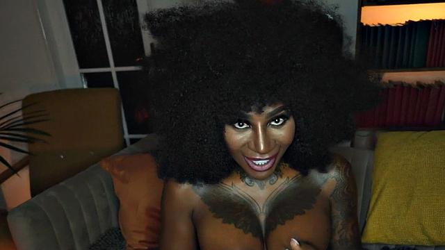Busty ebony babe deepthroating in POV before pussypounding