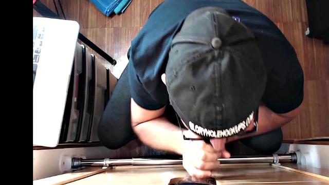 Gloryhole amateur DILF gets fucked after blowjob