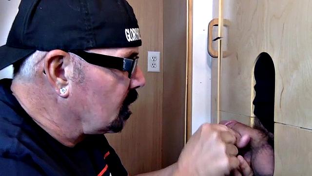 Gloryhole amateur DILF gets fucked after blowjob