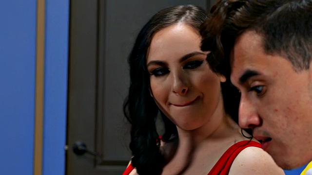 A tattooed BBW with massive tits give a sloppy titjob before taking a hard pounding and facial