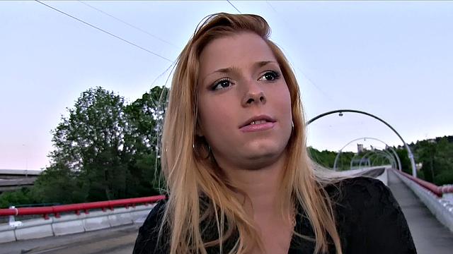 Hot blonde wants stranger to fuck outside