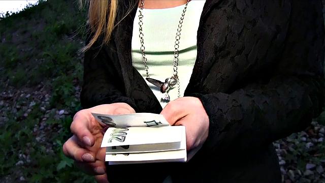 Hot blonde wants stranger to fuck outside