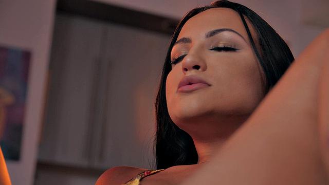 Masturbating Brunette Mila Monet Uses Hitachi and Shows Tits Gets Hardcore With Charles Dera