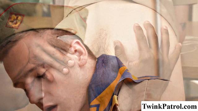 Scout officer enjoys himself in the ass of Twink