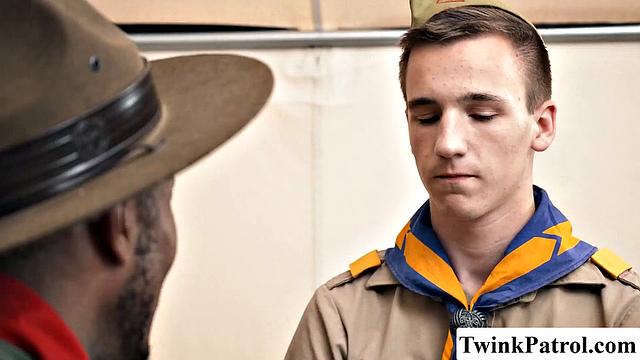 Scout officer enjoys himself in the ass of Twink