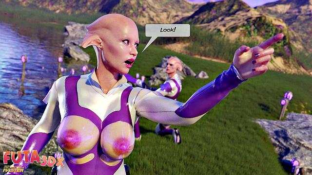 Futa3dX - Hot Futa Babe Joins Alien Threesome On Another Planet