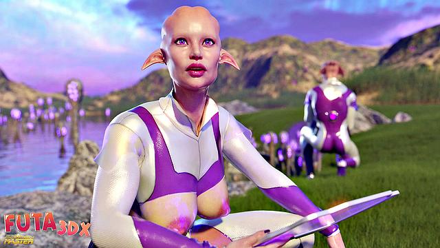 Futa3dX - Hot Futa Babe Joins Alien Threesome On Another Planet