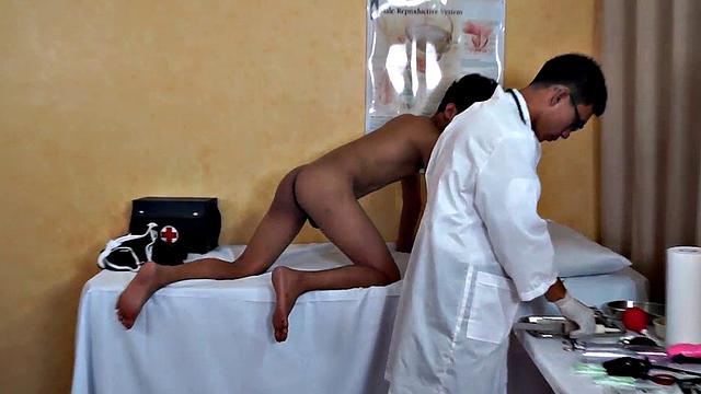 Asian enema twink treated by doc who measures anal temperature