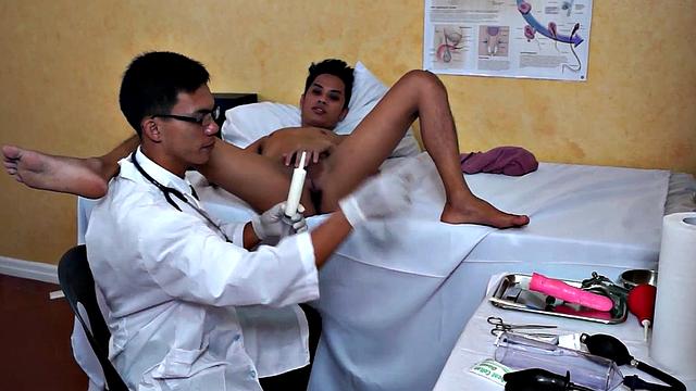 Asian enema twink treated by doc who measures anal temperature