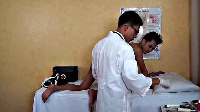 Asian enema twink treated by doc who measures anal temperature
