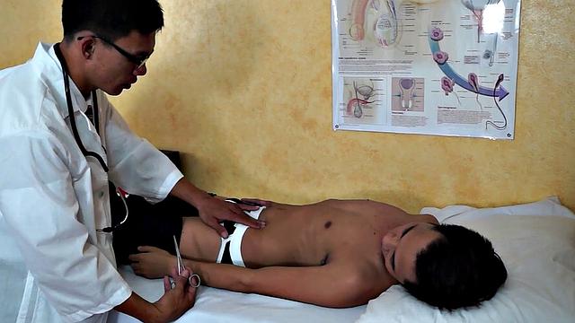 Asian enema twink treated by doc who measures anal temperature