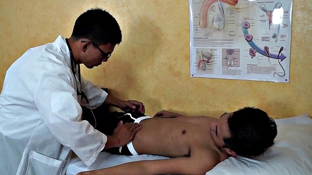 Asian enema twink treated by doc who measures anal temperature