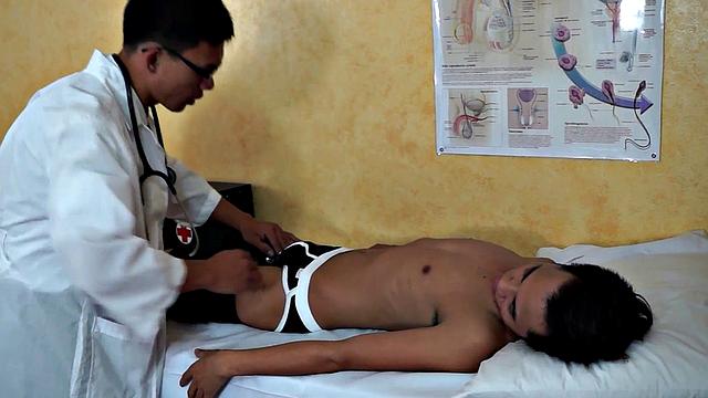Asian enema twink treated by doc who measures anal temperature