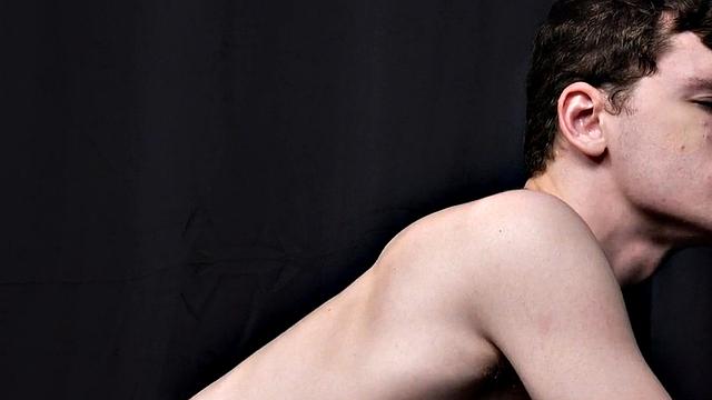 Juicy rimjob for skinny twink by bearded inked jock