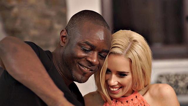 BLACK4K. Athletic black guy and his blond have hot sex in living room