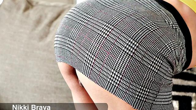 Bold, big-titted Nikki screws her big-dicked stepson