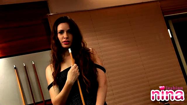 Hot lesbian nina goes solo