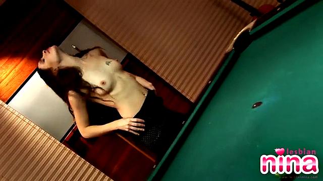 Hot lesbian nina goes solo
