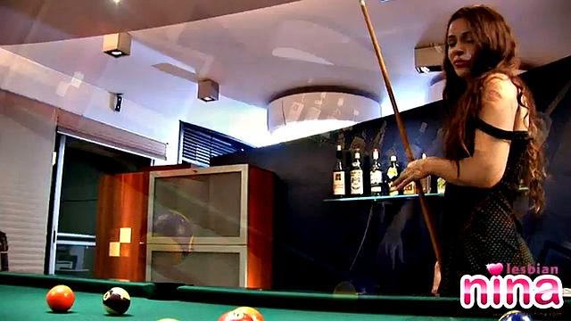 Hot lesbian nina goes solo