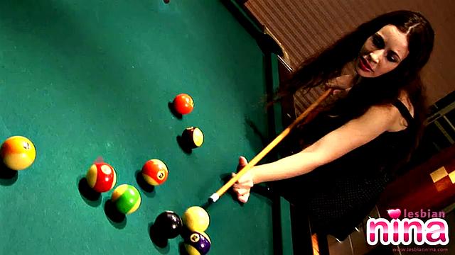 Hot lesbian nina goes solo