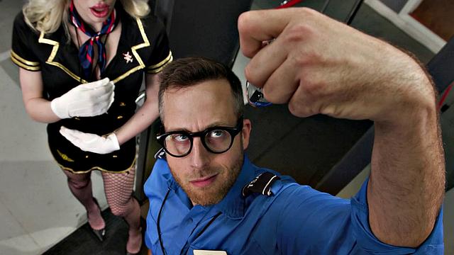 Cute Trans Stewardess Smashed By Guard - GenderXFilms