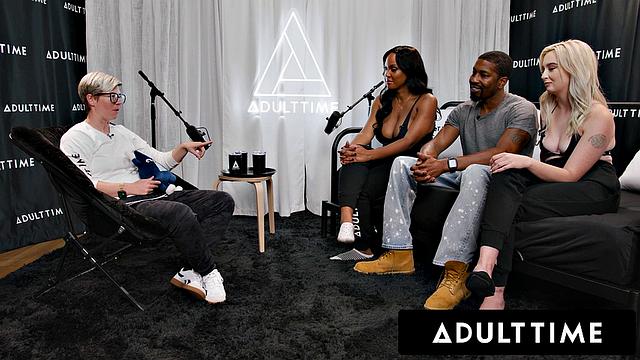 ADULT TIME - Besties Lexi Lore And August Skye Share Huge Cock In Pussy Stacking 3-Way!